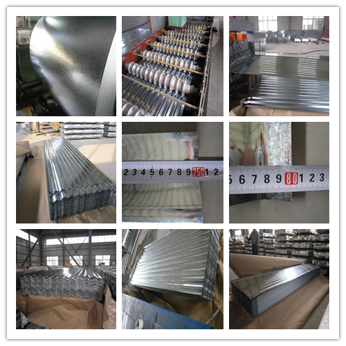 hoja acanalada galvanizada grueso de la techumbre de 0.15-1.5m m, ASTM A653