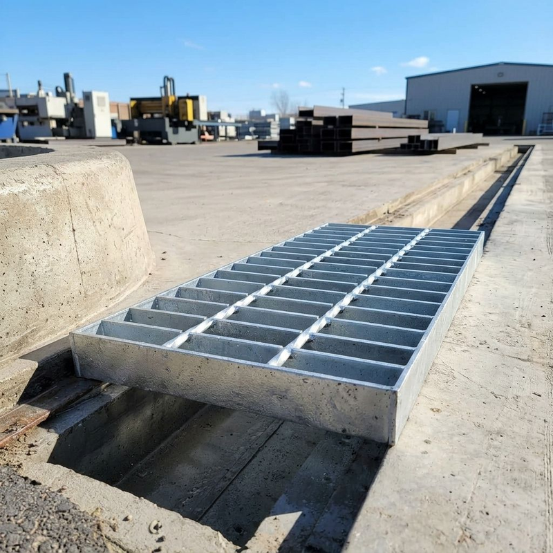 Rejilla de barras de acero galvanizadas de 30 × 3 mm para pasarela industrial y cubierta de zanjas