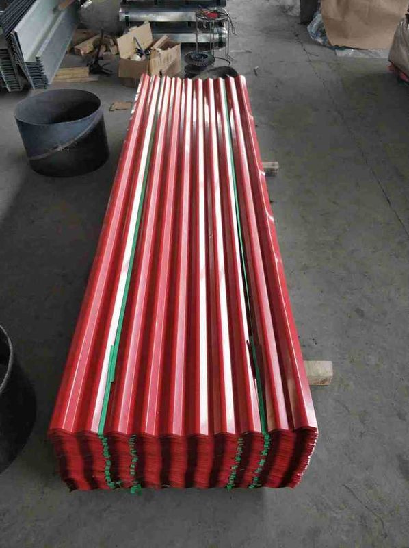 Hojas de acero corrugado de color rojo revestidas con galvalume para techos y revestimientos de paredes
